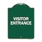 Signmission Designer Series Entrance Visitor Entrance, Green & White Aluminum Sign, 18" H, GW-1824-24093 A-DES-GW-1824-24093 - alternate 1